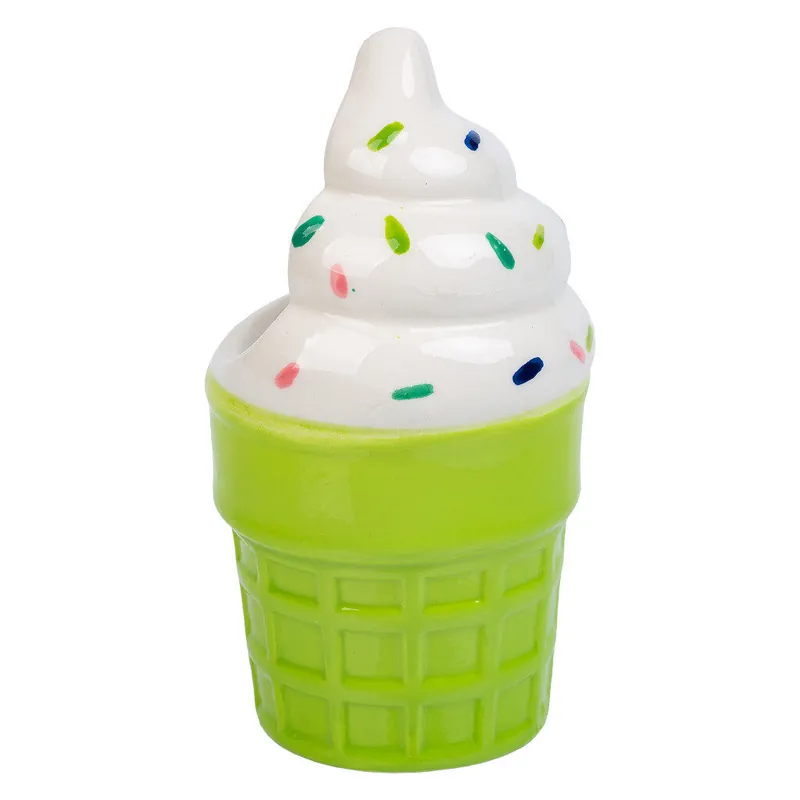 Porta lápices helado de cerámica verde d7,5x15 - Decoración