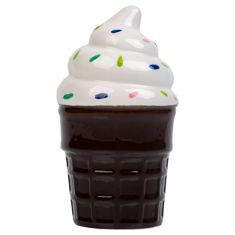 Porta lápices helado de cerámica marrón d7,5x15 - Decoración