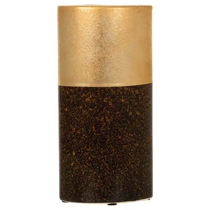 Portavelas de cerámica dorado 10,5x6,5x12,5 - Decoración