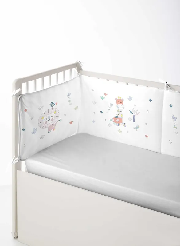 PROTECTOR DE CUNA/MAXICUNA JUNGLA Fabricado con 100% algodón 60x60 cm - Bebé