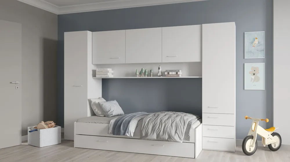 Puente cama nido BROOKLYN 90x200cm blanco - Descanso