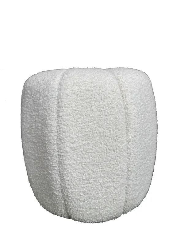 Puff redondo GAEL 42x42cm color blanco - Sofás sillones puffs