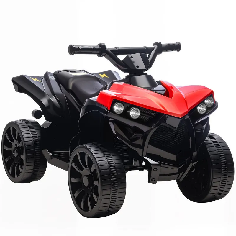 AIYAPLAY Quad Eléctrico para Niños 6 V, Quad para Niños de 37 a 72 Meses, Velocidad hasta 3 km/h, con Faros y Música, Rojo - Electrónica