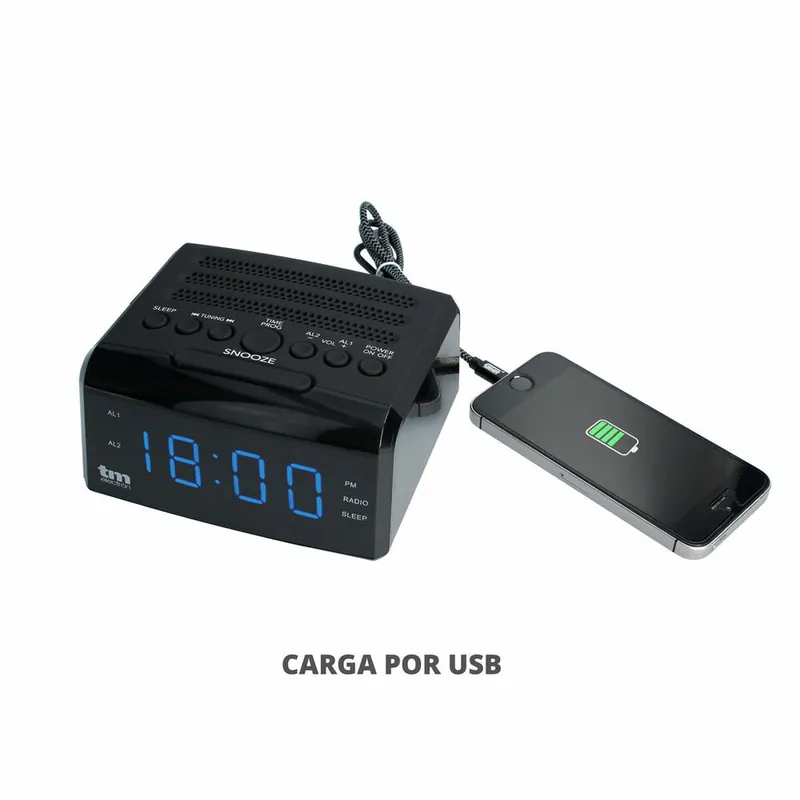Radio Despertador LED PLL FM 0,5 W - Electrónica