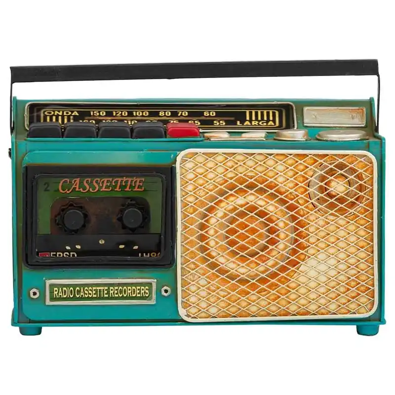 Radio metal verde 23x17x7.5 - Decoración