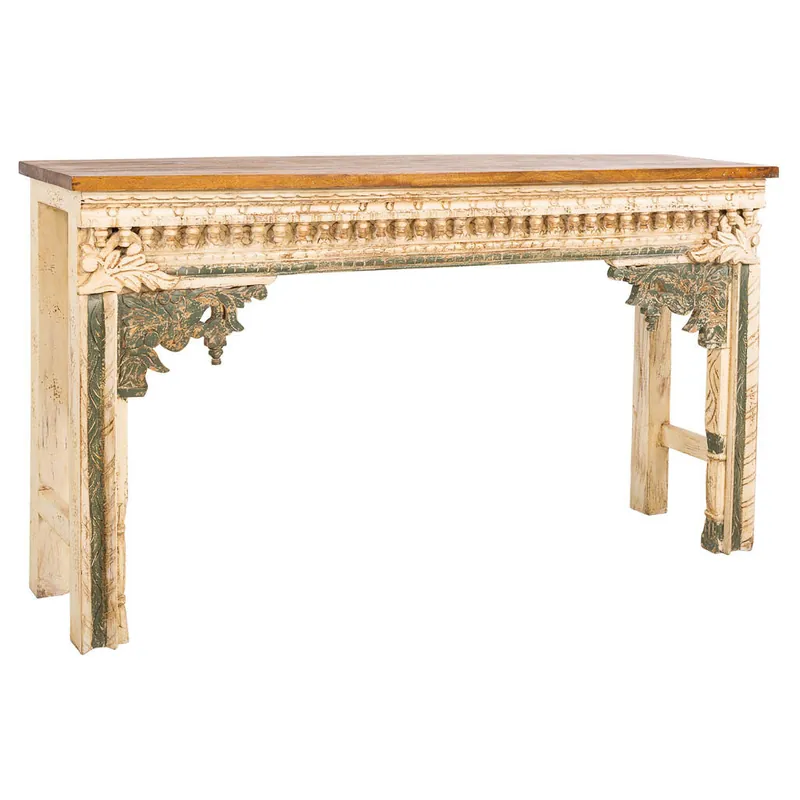 Recibidor de Madera acabado artesanal marrón 160x40x90h cm - Muebles