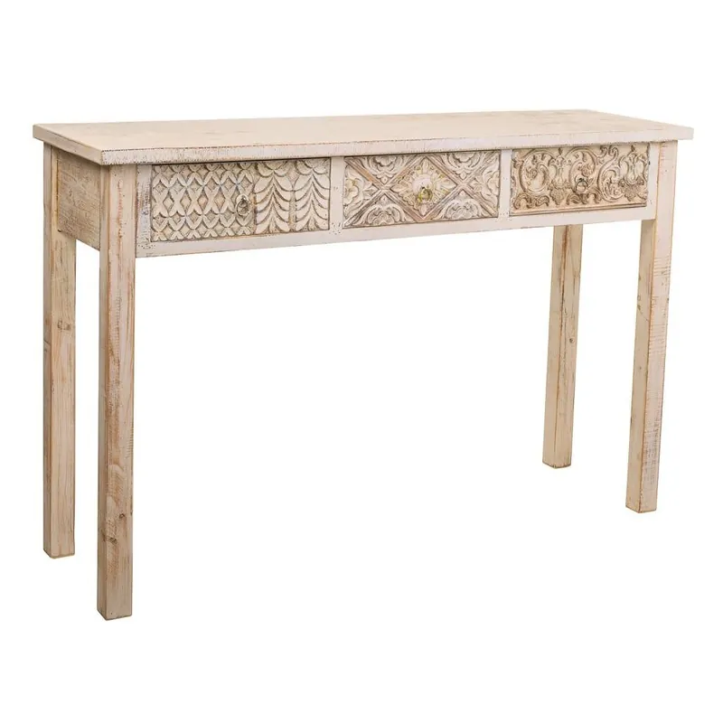 Recibidor de madera tallada con dimensiones de 120x35x80 cm - Muebles