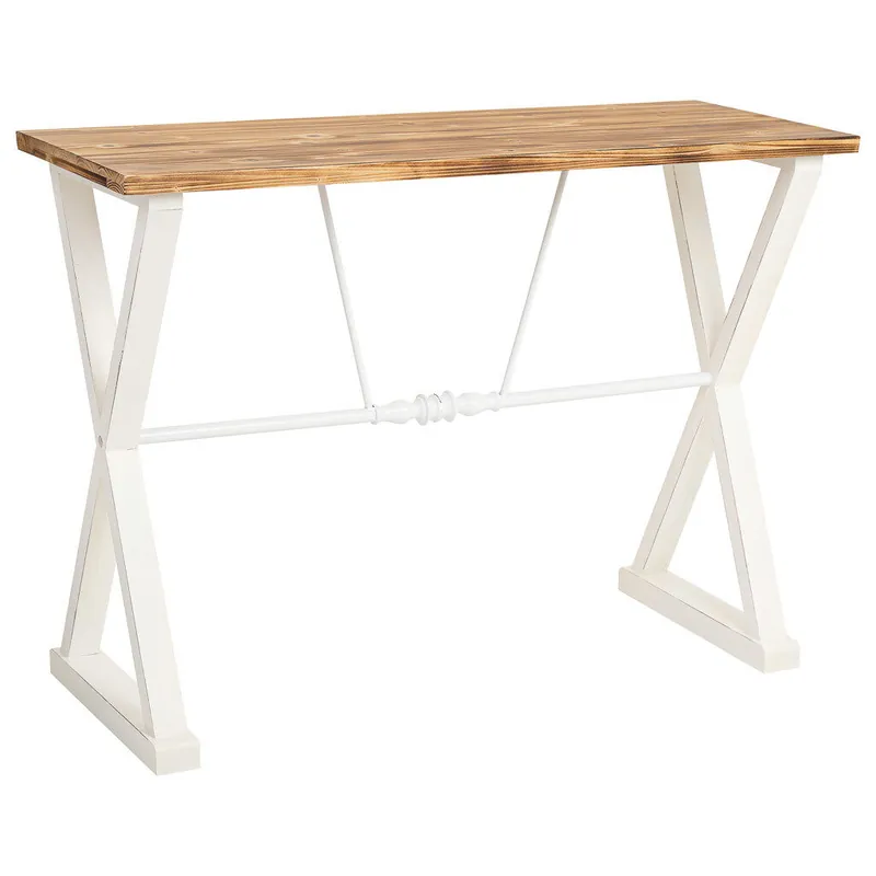 Recibidor de madera y metal con acabado lacado blanco - Muebles
