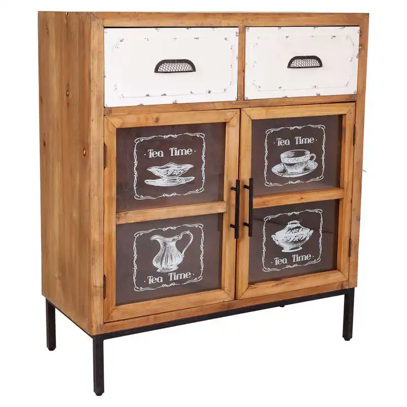 Recibidor en madera y metal 91x80x36.5 cm - Muebles