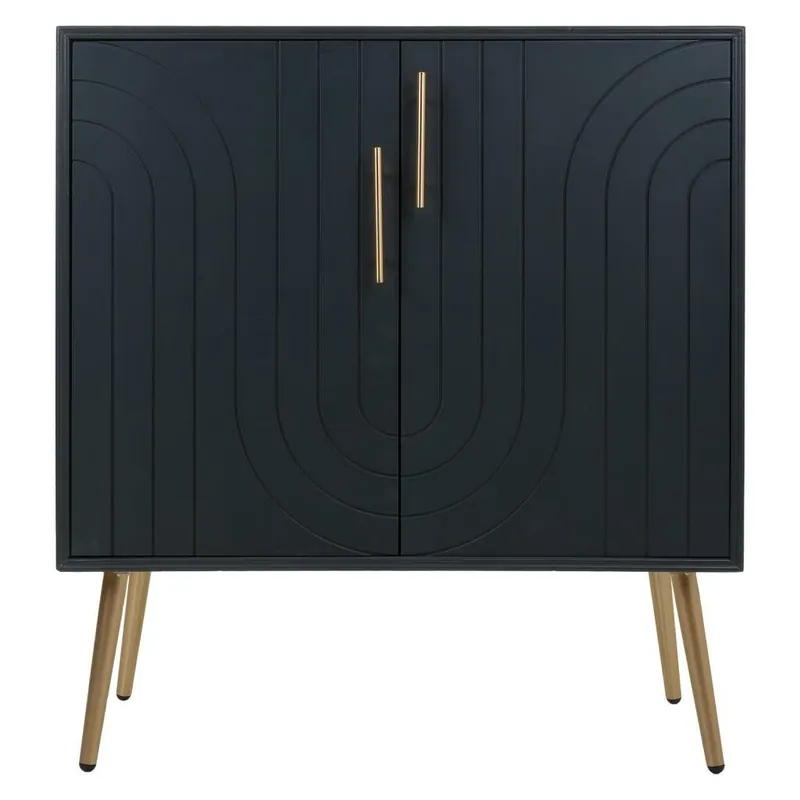 Recibidor de madera negro, con dimensiones de 73x37x84,5 cm - Muebles