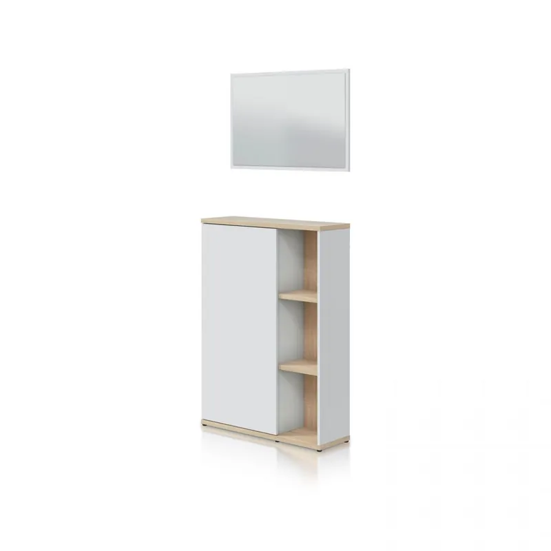 Recibidor Rice Blanco Artik (Blanco Mate) - Roble Canadian 77 x 106 x 24 cm