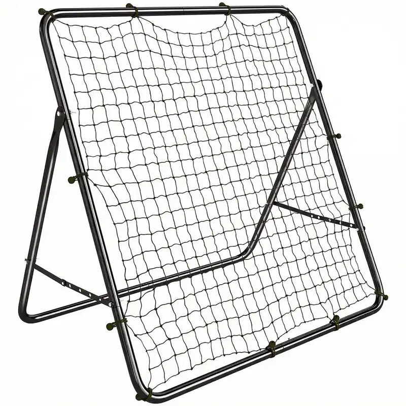 SPORTNOW Red de Rebote Plegable, Reboteador de Fútbol Ángulo Ajustable de 5 Niveles, con Tubo de Acero, Fácil de Instalar, para Entrenamiento de Fútbol, 120x73x112 cm, Negro - Jardín