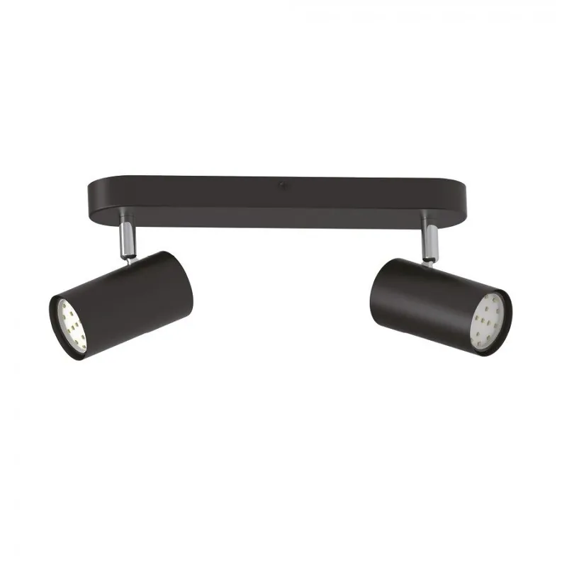 regleta 2 luces metal color negro serie lucas 30cm - Decoración