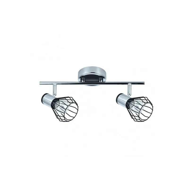 regleta 2 luces metal color cromo serie mateo 36.5cm - Decoración