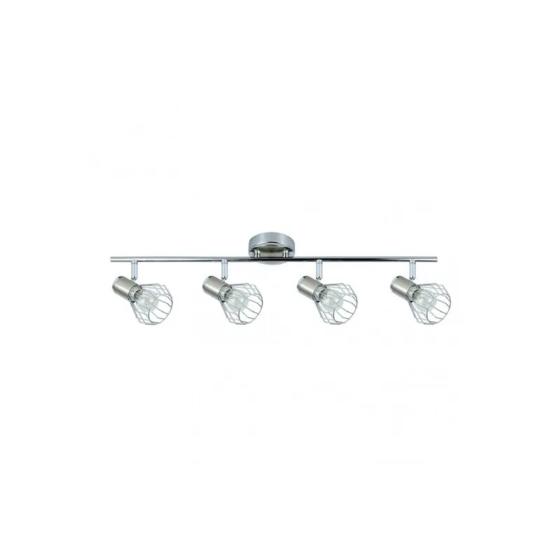 regleta 4 luces metal color cromo serie mateo 69.5cm - Decoración