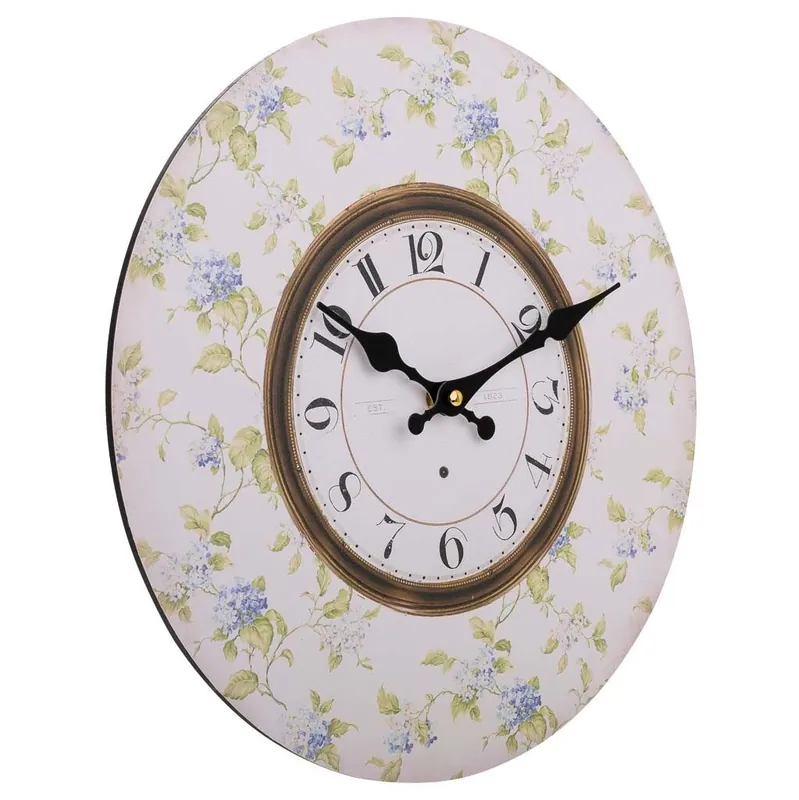 Reloj blanco redondo de madera mdf de D60x2h cm - Decoración