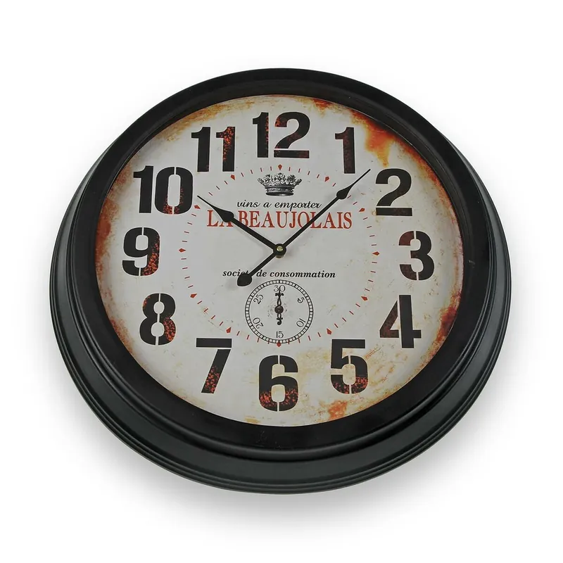 Reloj de Pared Versa Beaujolais Metal 4 x 58 x 58 cm - Decoración