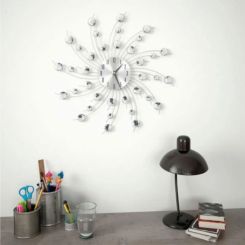 Reloj de pared con movimiento de cuarzo plata Ø50 cm - Decoración