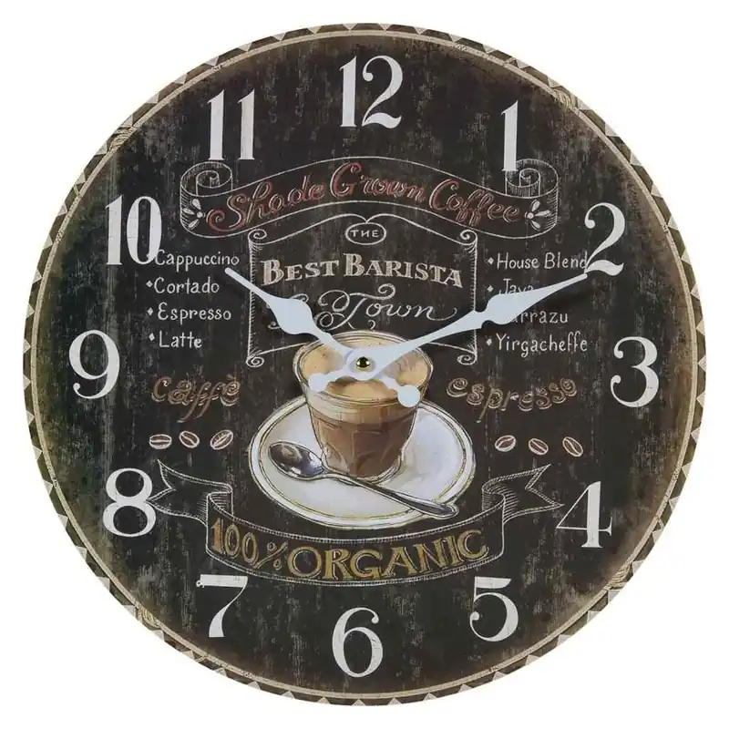Reloj de pared de madera negro con medidas d34x2h cm - Decoración