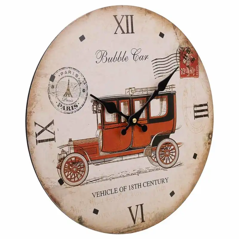 Reloj blanco redondo de madera mdf de D60x2h cm - Decoración