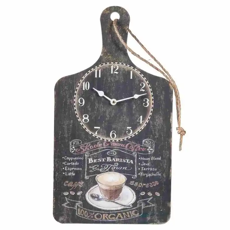Reloj de pared de madera negro con medidas 26x48x2h cm - Decoración