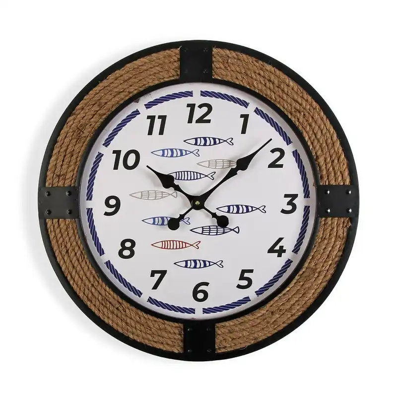 Reloj de Pared Versa Peces 2 x 60 x 60 cm Metal - Decoración