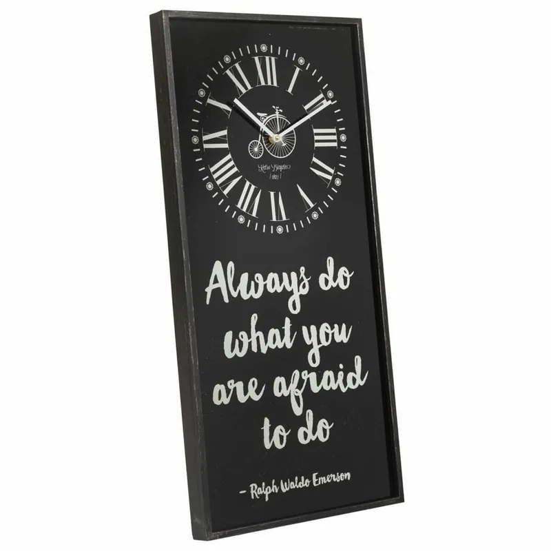 Reloj de Pared Alexandra House Living Negro Vidrio Hierro Madera MDF 76 x 3 x 36 cm - Decoración