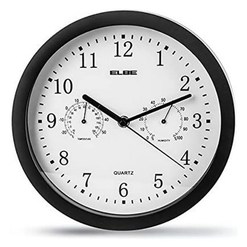 Reloj de Pared ELBE RP1005N Blanco/Negro - Decoración