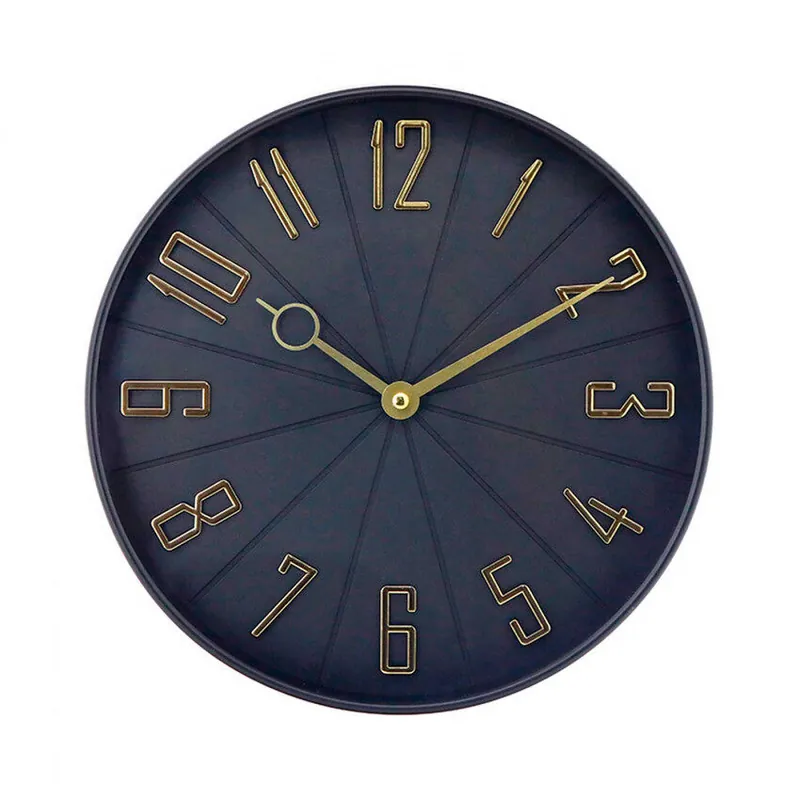 Reloj de Pared Vintage Negro/Dorado Ø27.3 cm Thinia Home - Decoración