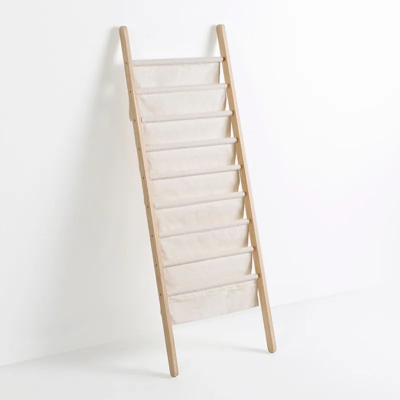 Revistero Xoel en tela y madera con 8 secciones - Decoración
