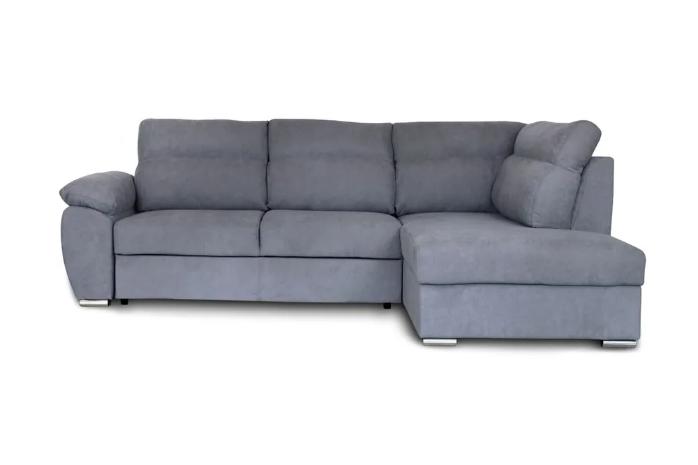 Rinconera con cama y arcón KENDAL derecha 4 plazas gris - Sofás sillones puffs