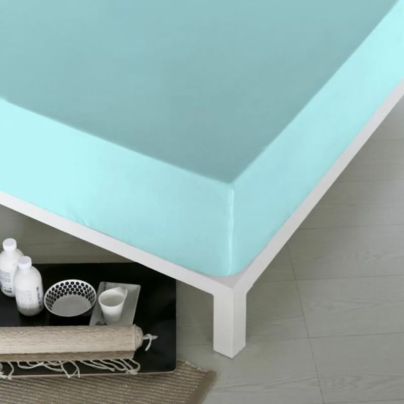 Sábana Bajera Ajustable Naturals Azul Cama de 90 (90 x 190 cm) - Textil