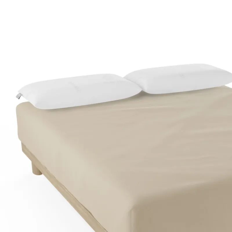 Sábana Bajera Nalui Beig 100% Algodón 180 Hilos (Camas max 28cm), Suave, Fresca, Transpirable, Lavable a 30ºC - Textil