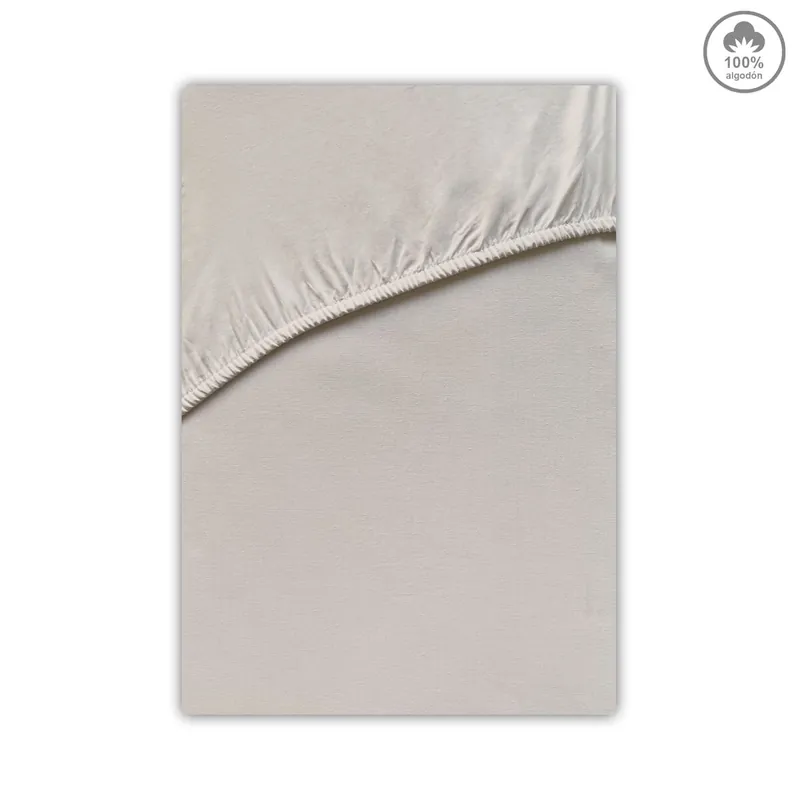 Sábana bajera VICTORIA 100% algodón cama 90cm color lino - Textil