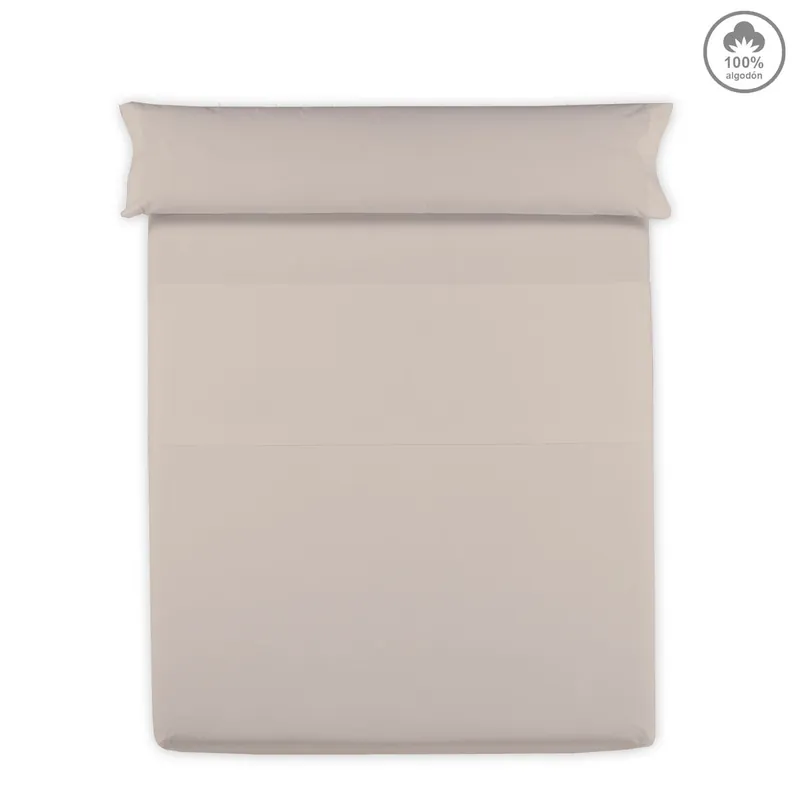 Sábana encimera VICTORIA 100% algodón cama 90cm color tierra - Textil