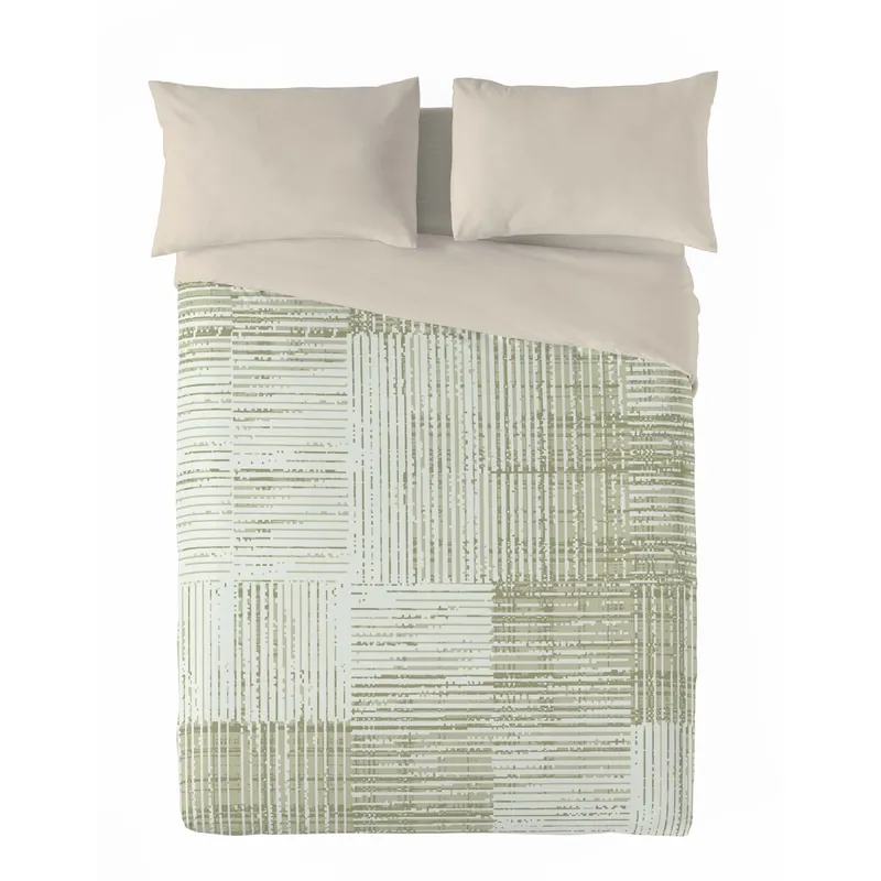 SANDAL - Funda Nórdica Estampada cama 90 - Algodón Extrasuave - Incluye 1 Funda de Almohada - TEXTURE GREEN