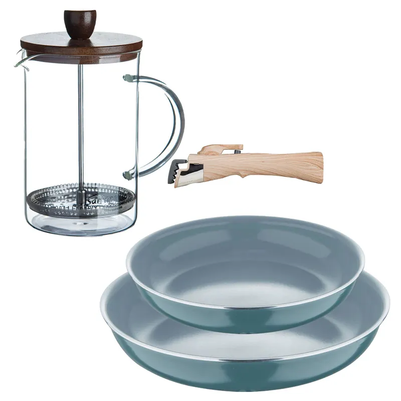 Sartenes Ø24Ø28cm inducción Click&Cook y Cafetera de émbolo - Cocina