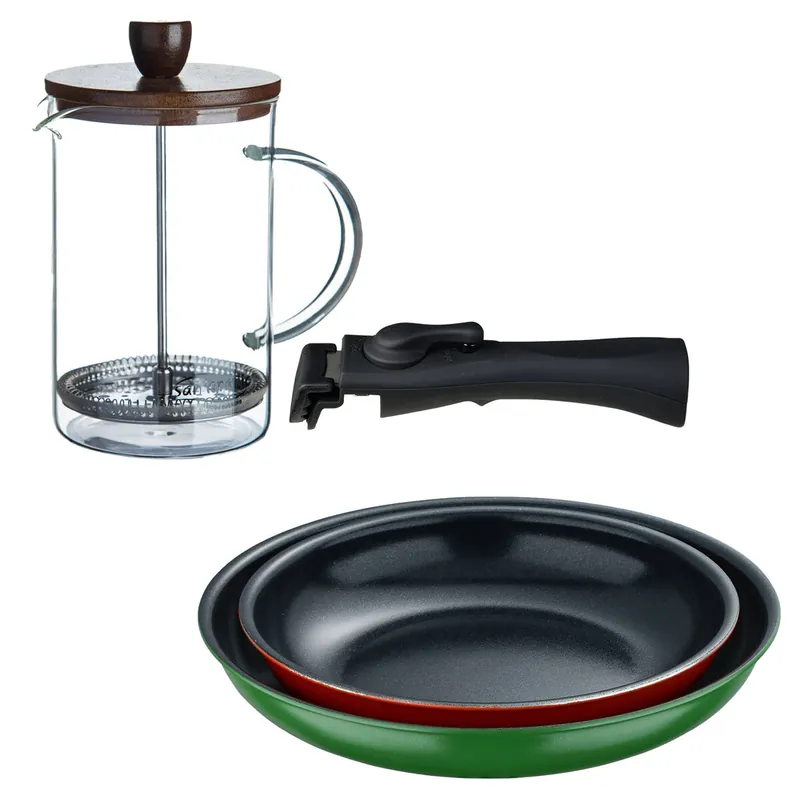 Sartenes Ø22Ø26cm inducción Click&Cook y Cafetera de émbolo - Cocina
