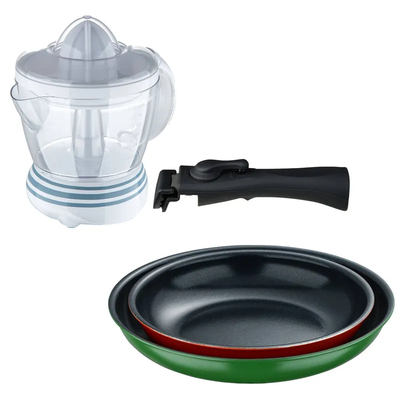 Sartenes Ø22Ø26cm inducción Click&Cook y Exprimidor 1.2 L - Cocina