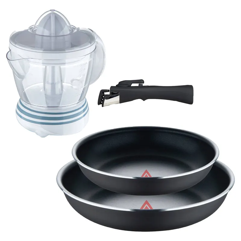 Sartenes Ø22Ø26cm inducción Click&Cook y Exprimidor 1.2 L - Cocina
