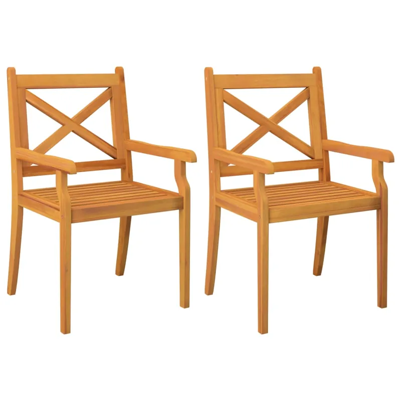 Sillas de comedor de jardin 2 unidades madera maciza de acacia - Jardín