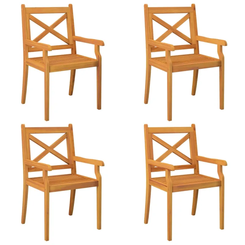 Sillas de comedor de jardin 4 unidades madera maciza de acacia - Jardín