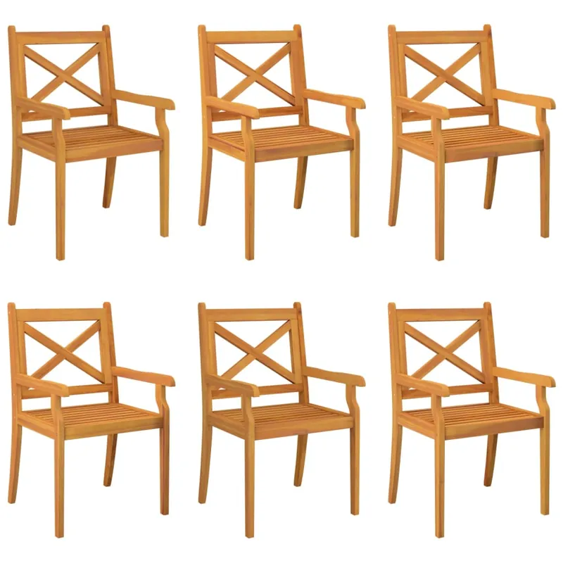 Sillas de comedor de jardin 6 unidades madera maciza de acacia - Jardín