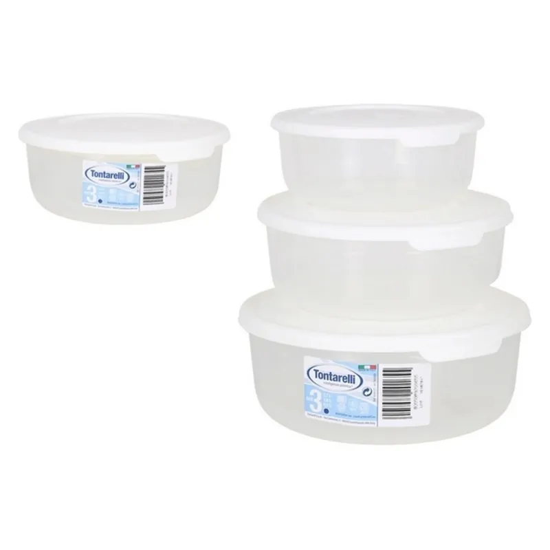 Set de 3 Fiambreras Tontarelli (0,5 - 1 - 2 L) ø 19,3 x 8,4 cm (3 Unidades) Coral