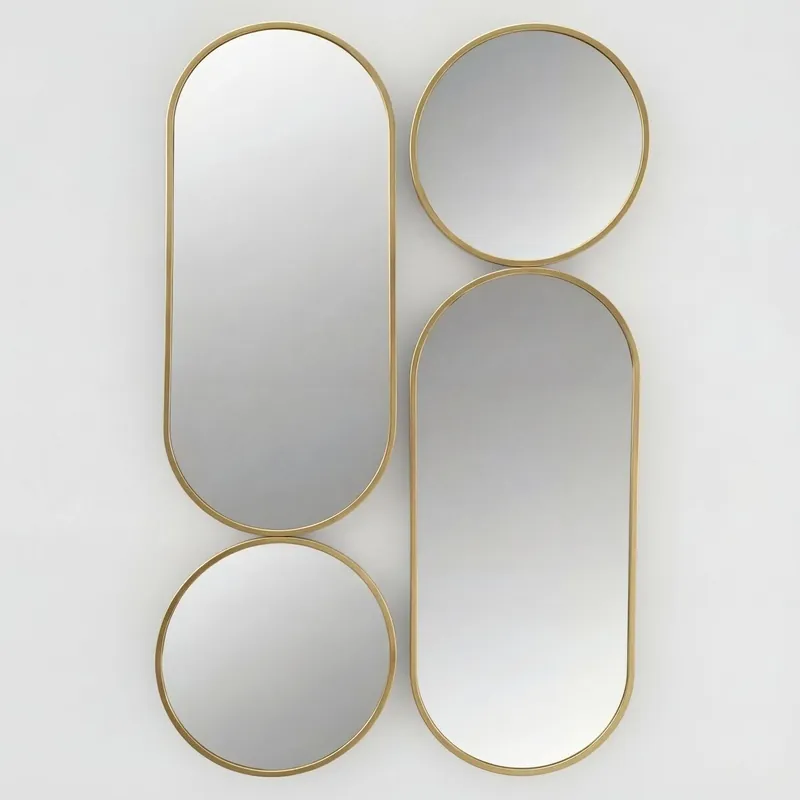 Set de 4 espejos de pared HANNA GOLD marca ECOANYA - Decoración