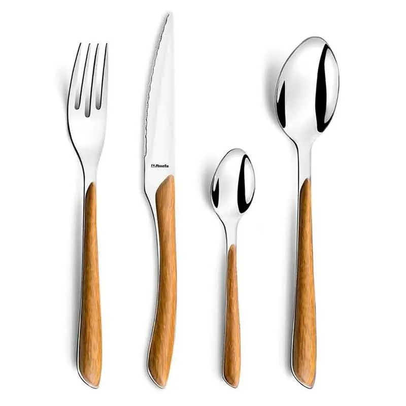 Set de 24 cubiertos Eclat Amefa acero inoxidable efecto madera - Cocina