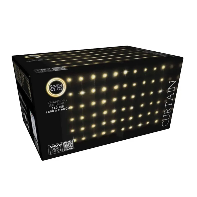 Well Home Conjunto de Luces de cortina con 240 Luces LED Blanco cálido con control remoto 40 cuerdas - Decoración