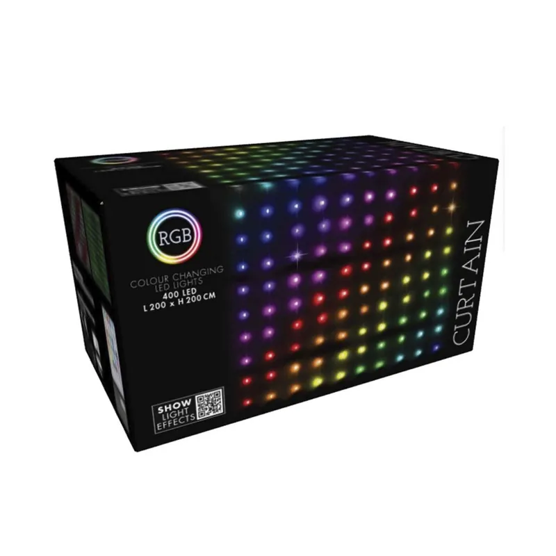 Well Home Conjunto de Luces de cortina con 400 Luces LED RGB con control remoto de 20 Cuerdas - Decoración