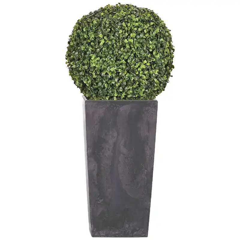 Set De Maceta Alta 35 L Prosperplast Urbi Square Effect De Plástico Con Depósito En Color Antracita, 55 (Alto) X 29,5 (Ancho) X 29,5 (Profundo) Cms + - Decoración