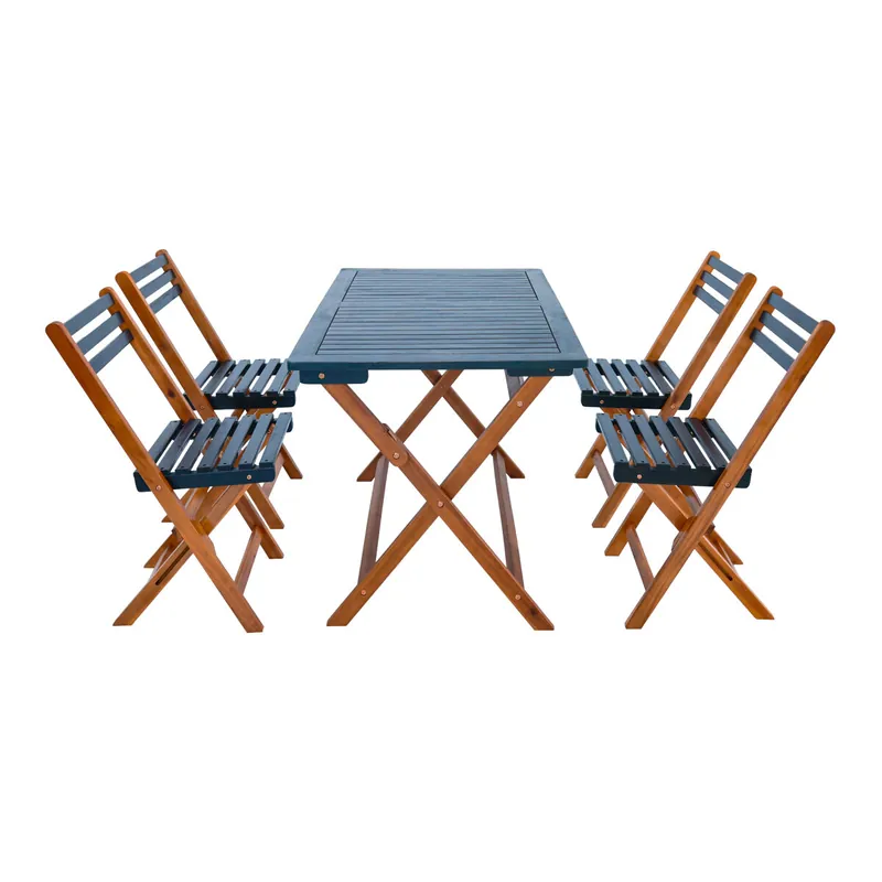 Set de muebles de jardín Altamura 5 piezas - EfectoMadera/Gris Certificación FSC® [en.casa]